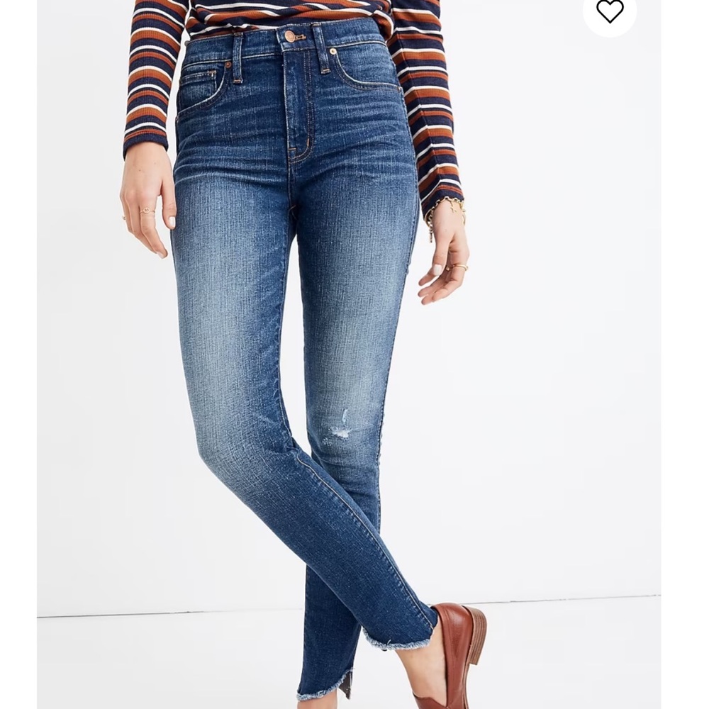 Madewell 10" High-Rise Skinny Jeans Cutout Tulip Hem Edition